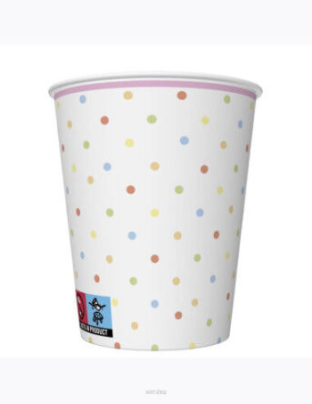 KUBECZKI PAPIER KROPECZKI KOLOR 250ml (8) 3053