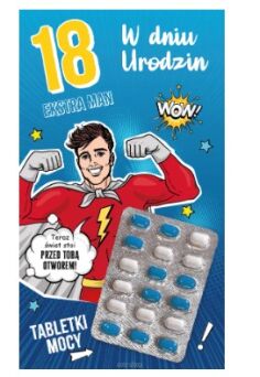 KARTKA URODZINY 18 TABLETKA MOCY CHŁOP 9456 NN