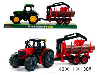 TRAKTOR Z BALAMI PRZYCZEPA LEŚNA HDS 40X13 CM 1525