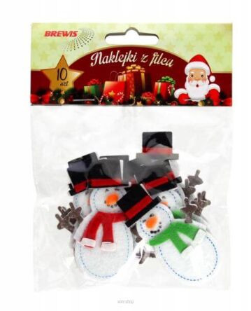 NAKLEJKI Z FILCU ŚWIĄTECZNE BAŁWANKI 10 SZT 2635