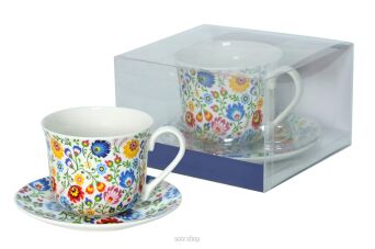 FILIŻANKA ZE SPODKIEM FOLK ŁOWICKI 400 ML 6280