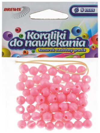 KORALIKI DO NAWLEKANIA 8mm RÓŻOWE 6879
