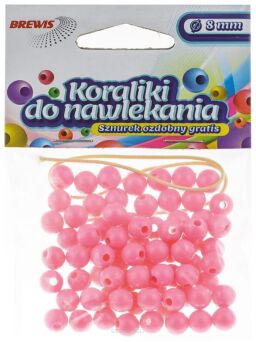 KORALIKI DO NAWLEKANIA 8mm RÓŻOWE 6879 