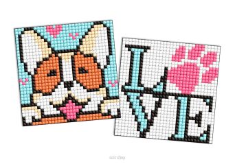 MOZAIKA DIAMNETOWA UROCZY MAŁY PIESEK 9x9 CM 9752