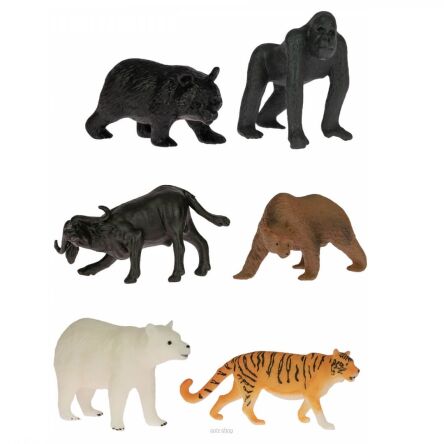 ZWIERZĘTA SAFARI DZIKIE W WORKU 12 SZT 8675