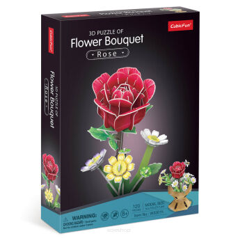 PUZZLE 3D CUBIC FUN BUKIET KWIATÓW RÓŻE 3013