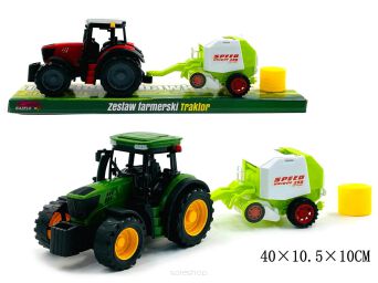 TRAKTOR Z MASZYNĄ ROLNICZĄ 40X10 CM 1549