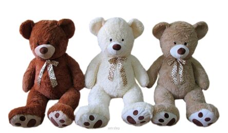 PLUSZ MIŚ Z KOKARDĄ W ŚLADY XL 97 CM 3556