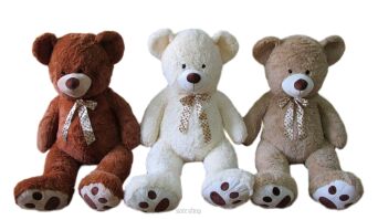 PLUSZ MIŚ Z KOKARDĄ W ŚLADY XL 97 CM 3556