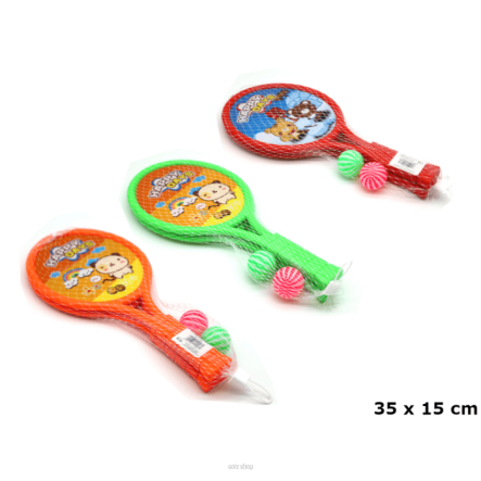 PALETKI RAKIETKI BAM BAM 2 PIŁKI 35X15 CM 0060