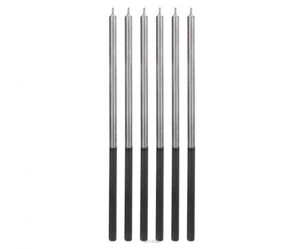 ŚWIECZKI URODZINOWE SREBRNE 14,5 CM 6 SZT 2595