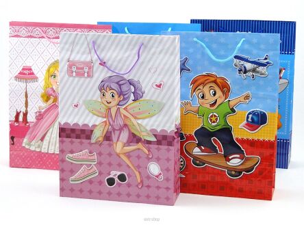 TORBA PREZENTOWA CHŁOP/DZIEW 45X32 CM (12) 2856