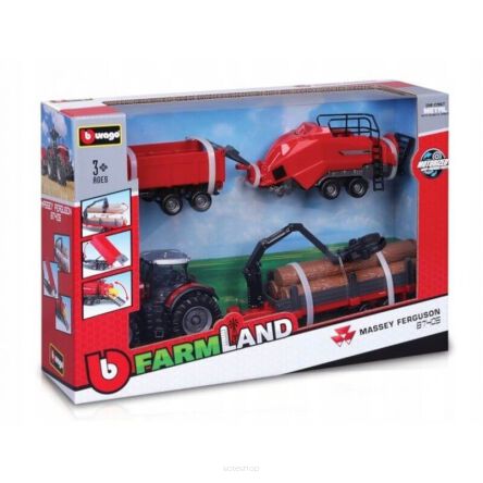 BBURAGO TRACTOR 10 CM GIFT SET MASSEY FERG 7035 NN