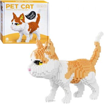 KLOCKI KOT BIAŁO-RUDY 1500 EL. 6581 22X19 CM 6581