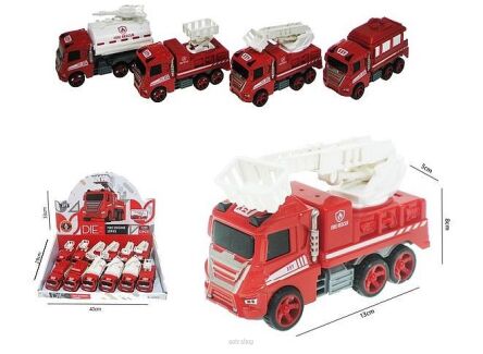 AUTO STRAŻ METAL Z NAPĘDEM 13 CM (12) 5308