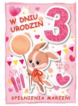 KARTKA URODZINY 3 DZIEWCZYNKA 2292 NN