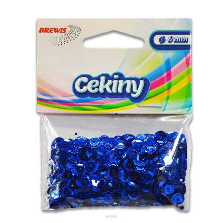 CEKINY BŁYSZCZĄCE 6MM 10G NIEBIESKIE 9252
