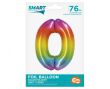 BALON FOLIOWY SMART CYFRA 0 TĘCZOWA 76 CM [5] 5380 - 2