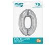 BALON FOLIOWY SMART CYFRA 0 SREBRNA 76 CM [5] 5069 - 2