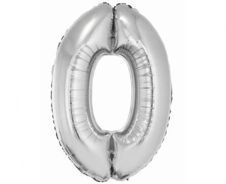 BALON FOLIOWY SMART CYFRA 0 SREBRNA 76 CM [5] 5069