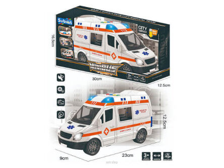AUTO KARETKA AMBULANS NAP. ŚW. DŹW. 30X16 CM 6851