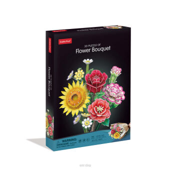 PUZZLE 3D CUBIC FUN DUŻY BUKIET KWIATÓW RÓŻNE 8677