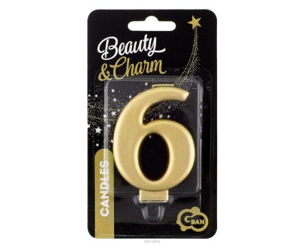 ŚWIECZKA B&C CYFERKA METALIK ZŁOTA 
