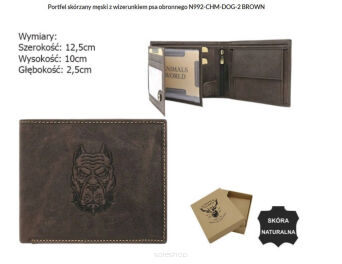 PORTFEL MĘSKI SKÓRA N992-CHM-DOG-1 BLACK 4408 NN