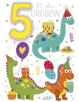 KARTKA URODZINY CYFRY NA GĄBKACH 5 CHŁ (10) 0498