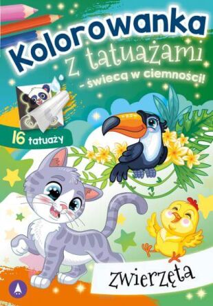 KOLOROWANKA TATUAŻE ŚWIECĄCE ZWIERZĘTA 8787