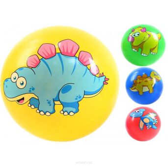 PIŁKA GUMOWA PASTELOWA DINOZAUR 23 CM 7346