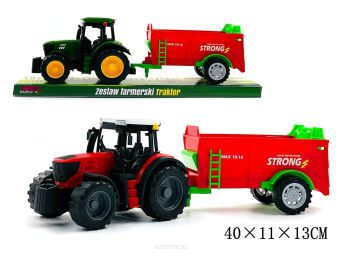 TRAKTOR Z MASZYNĄ ROLNICZĄ 40X13 CM 1594