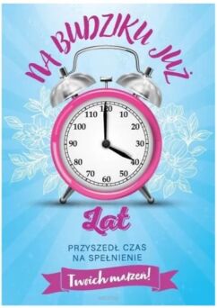 KARTKA URODZINY BUDZIK WYMIENNA CYFRA RÓŻ 9968 NN