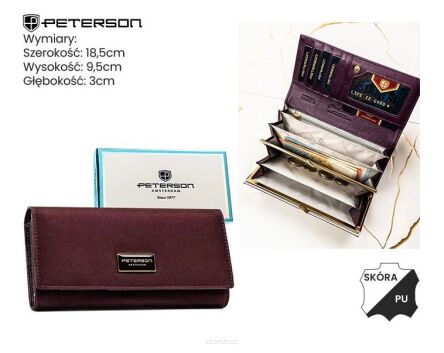 PORTFEL DAMSKI SKÓRA PS401-HNL-2807 PURPLE 2807 NN
