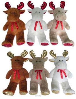 PLUSZ RENIFER CZERW / ZŁOTE ROGI XXL 100 CM 0752