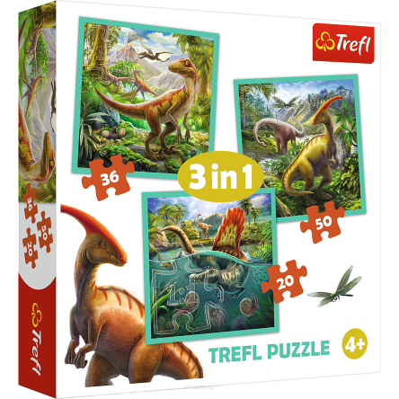 TREFL PUZZLE 3W1 NIEZWYKŁY ŚWIAT DINOZ. 8378 NN