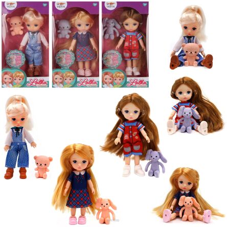 LALKA DZIEWCZYNKA Z PRZYTULANKĄ 17X9 CM 7120