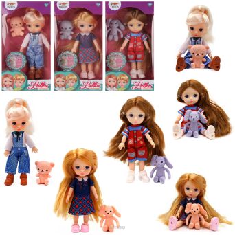 LALKA DZIEWCZYNKA Z PRZYTULANKĄ 17X9 CM 7120