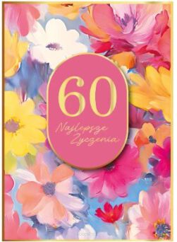 KARTKA URODZINY 60 KWIATY MALOWANE 5644 NN