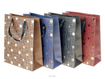 TORBA PREZENTOWA ZŁ/SREBR KROPK 45X32 CM (12) 1775