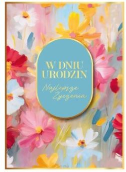 KARTKA URODZINY KWIATY MALOWANE NIEBIESKI 5705 NN