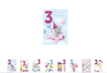 KARTKA URODZINY CYFRY NA GĄBKACH 3 DZIE (10) 0358