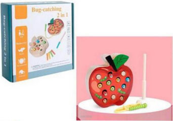 GRA ZŁAP ROBAKA + PRZEPLATANKA  DREWNIANA 4873 NN