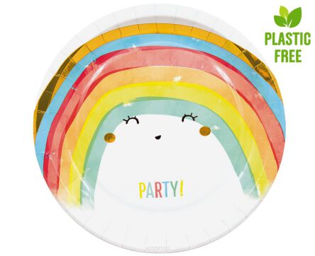 TALERZYKI PAPIEROWE RAINBOW PARTY 23 CM (8) 5613