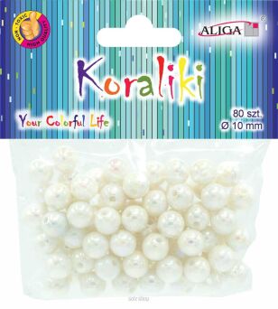 KORALIKI PLASTIKOWE OPALIZUJĄCE 10mm 80 SZT NN