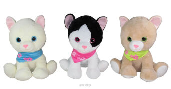 PLUSZ KOT SIEDZĄCY Z CHUSTKĄ XXL 60 CM 0521