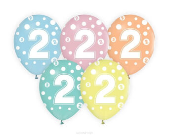 BALONY Z CYFRAMI "2" 5 SZT 1856