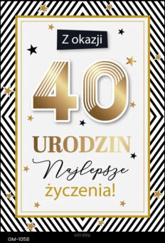 KARTKA URODZINY ZŁOTA 40 1806 NN