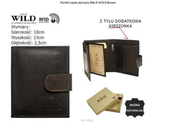 PORTFEL MĘSKI SKÓRA N4L-P-SCR D.BROWN 7858 NN