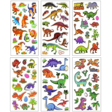NAKLEJKI WYPUKŁE DINOZAURY MIX 22X10 (20) 9690